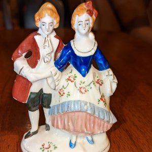 Vintage Ceramic Figurines - Victorian Couple - Made in Occupied Japan